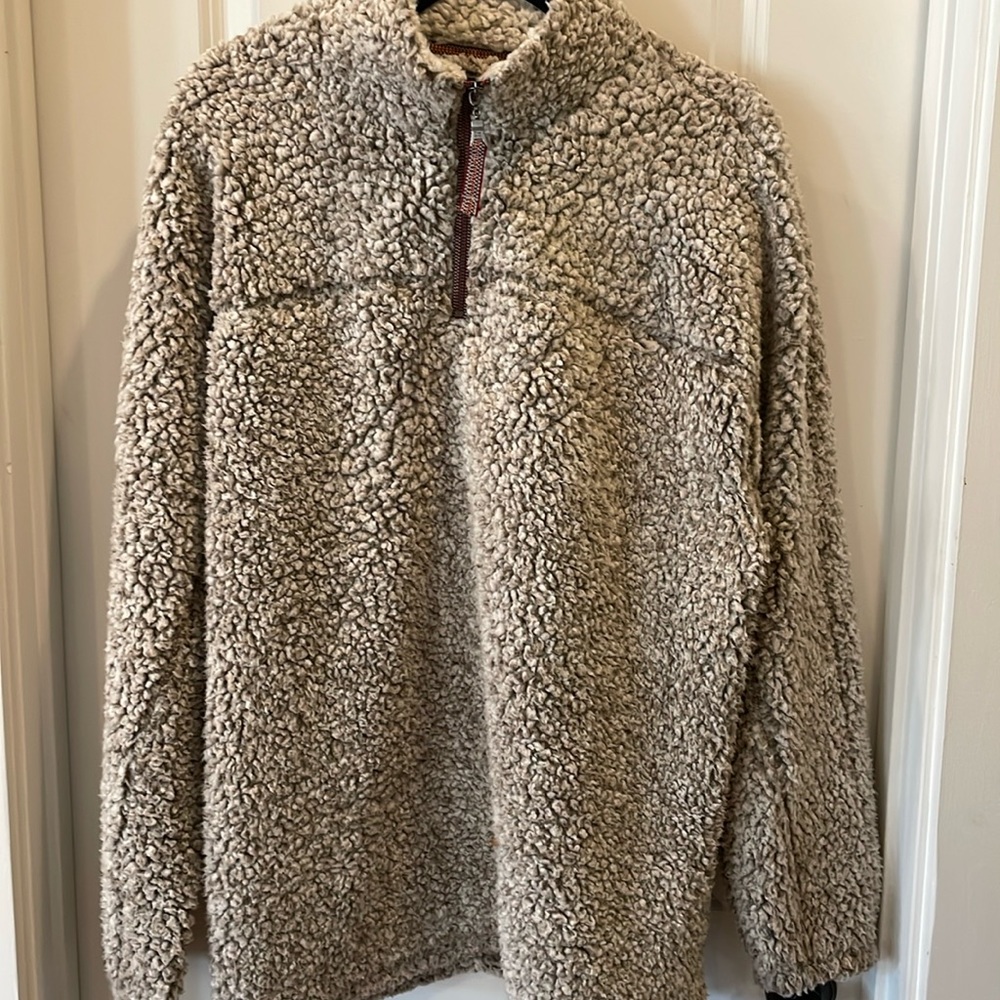 True Grit Sherpa Original Frosty Tipped Pullover Jacket  Women’s L Men’s Medium